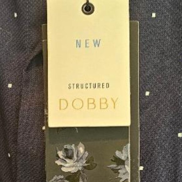 DENIM & FLOWER Men's Structured Dobby - Navy Blue - Large - Picture 4 of 5